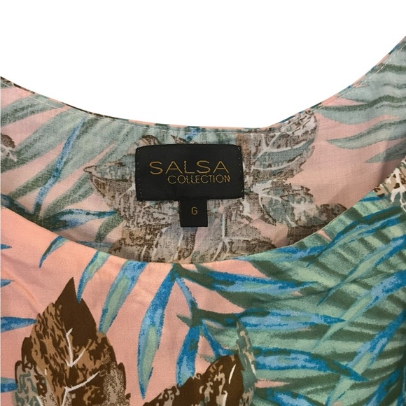 Tropical Leaf Print Women's Top Size Large - Picture 5 of 6